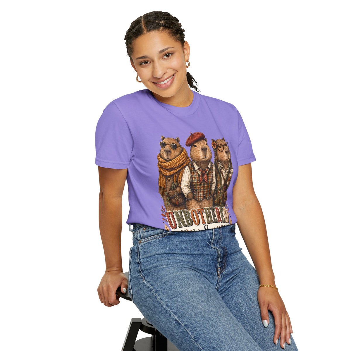 Unbothered and Overdressed Shirt, Funny Capybara Shirt, Fall Graphic Tee, Capybara Gift, Autumn Shirt for Women, Pumpkin Spice Tee