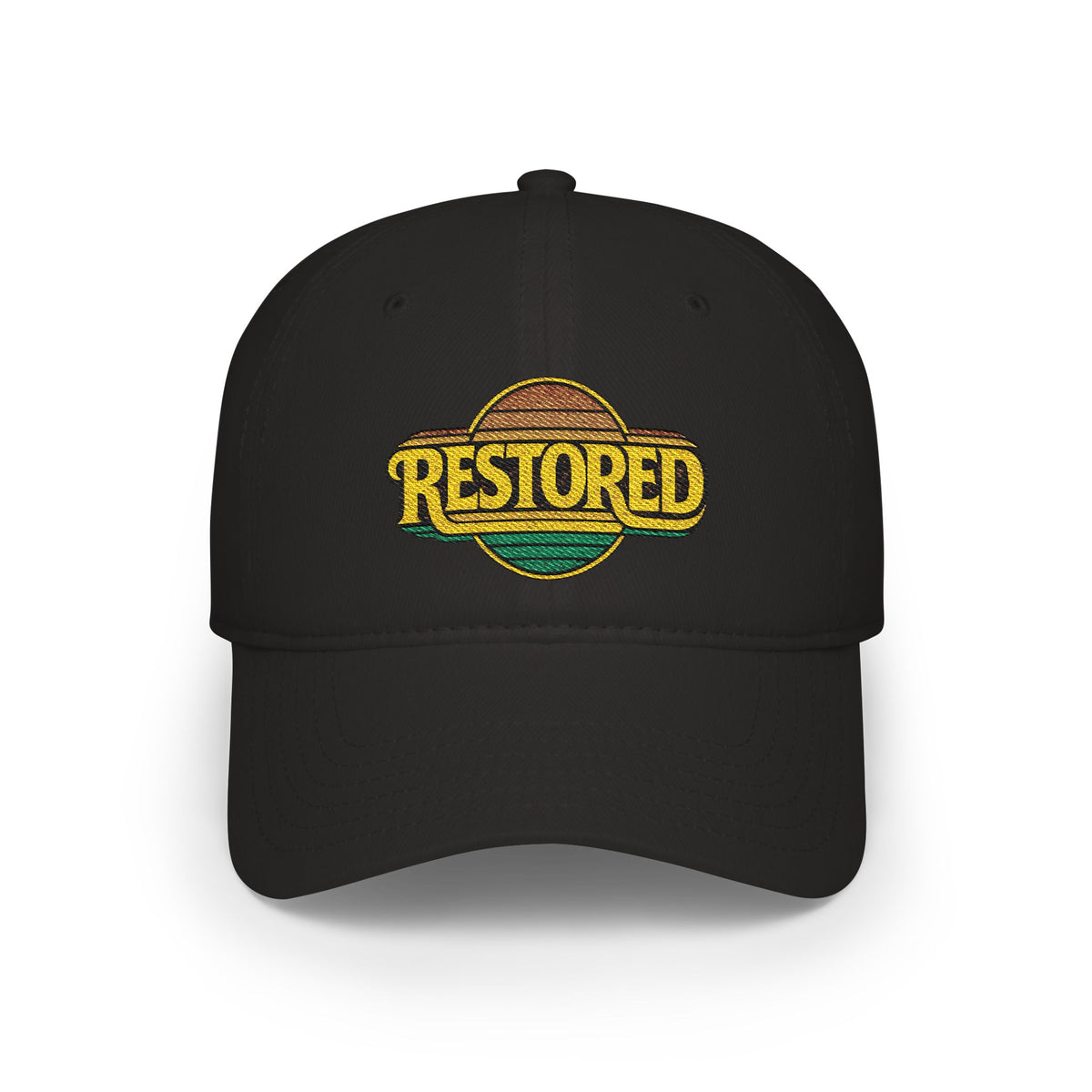 Restored Embroidered Baseball Cap - Vintage Design