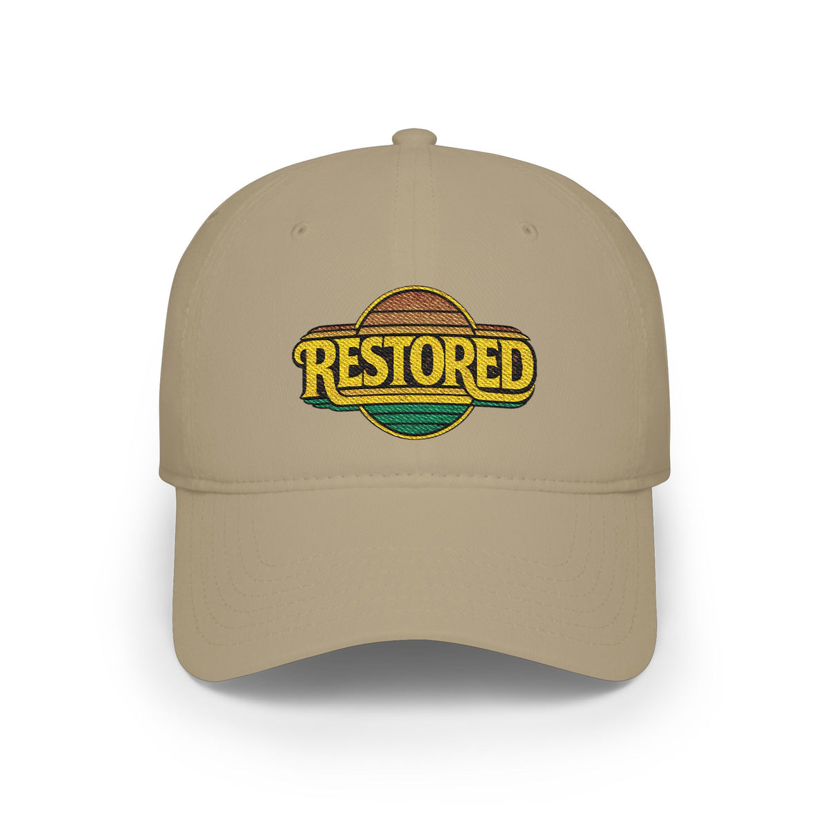 Restored Embroidered Baseball Cap - Vintage Design