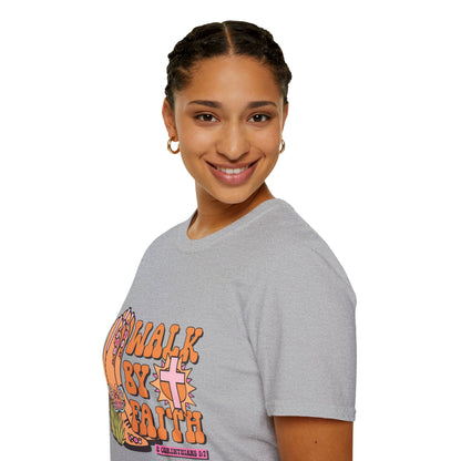 Walk By Faith T-Shirt | Fall Aesthetic Tee, Unisex Apparel, Halloween Gift, Religious T-Shirt, Everyday Comfort Wear