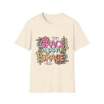 Grace Upon Grace T-Shirt | Fall Aesthetic Tee, Unisex Apparel, Christian Gift, Religious T-Shirt, Everyday Comfort Wear