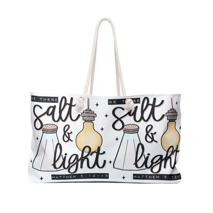 Salt & Light Weekender Bag — Christian Inspirational Travel Tote (Matthew 5:13-16)