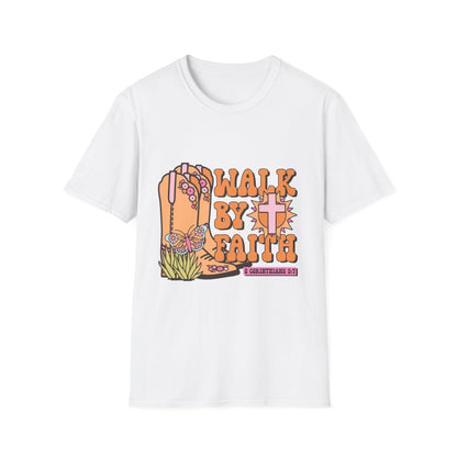 Walk By Faith T-Shirt | Fall Aesthetic Tee, Unisex Apparel, Halloween Gift, Religious T-Shirt, Everyday Comfort Wear