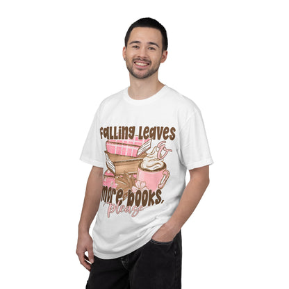 Fall Book Lover Shirt, Falling Leaves More Books Please Tee, Bookish T-Shirt, Reader Gift, Librarian Shirt, Cozy Fall Reading Tee