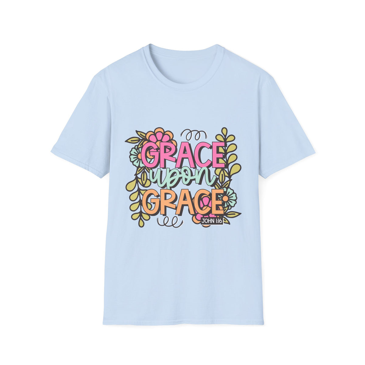 Grace Upon Grace T-Shirt | Fall Aesthetic Tee, Unisex Apparel, Christian Gift, Religious T-Shirt, Everyday Comfort Wear