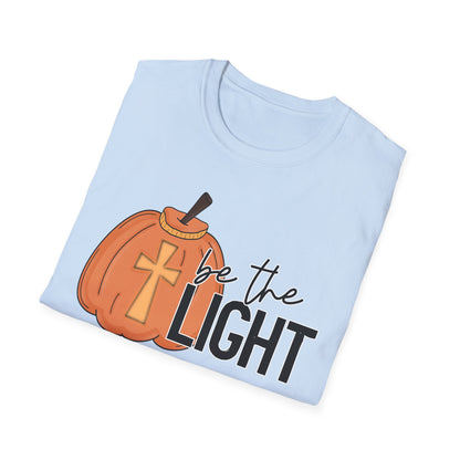 Be the Light Pumpkin T-Shirt | Fall Aesthetic Tee, Unisex Apparel, Halloween Gift, Religious T-Shirt, Everyday Comfort Wear