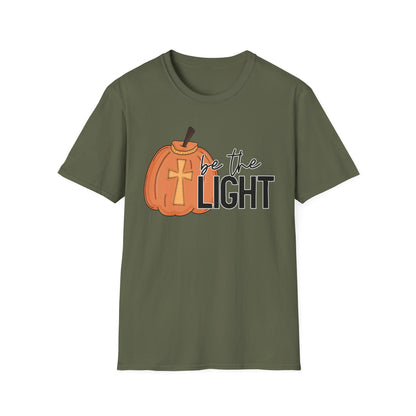 Be the Light Pumpkin T-Shirt | Fall Aesthetic Tee, Unisex Apparel, Halloween Gift, Religious T-Shirt, Everyday Comfort Wear