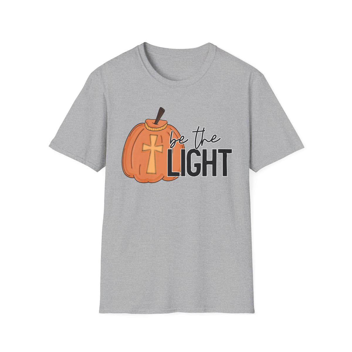 Be the Light Pumpkin T-Shirt | Fall Aesthetic Tee, Unisex Apparel, Halloween Gift, Religious T-Shirt, Everyday Comfort Wear