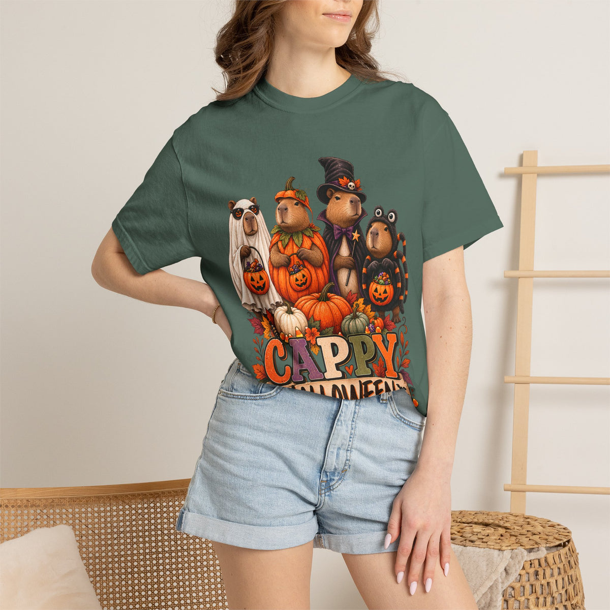 Capybara Halloween Shirt, Cappy Halloween Tee, Cute Capybara Shirt, Funny Halloween T-Shirt, Capybara Lover Gift, Fall Graphic Tee