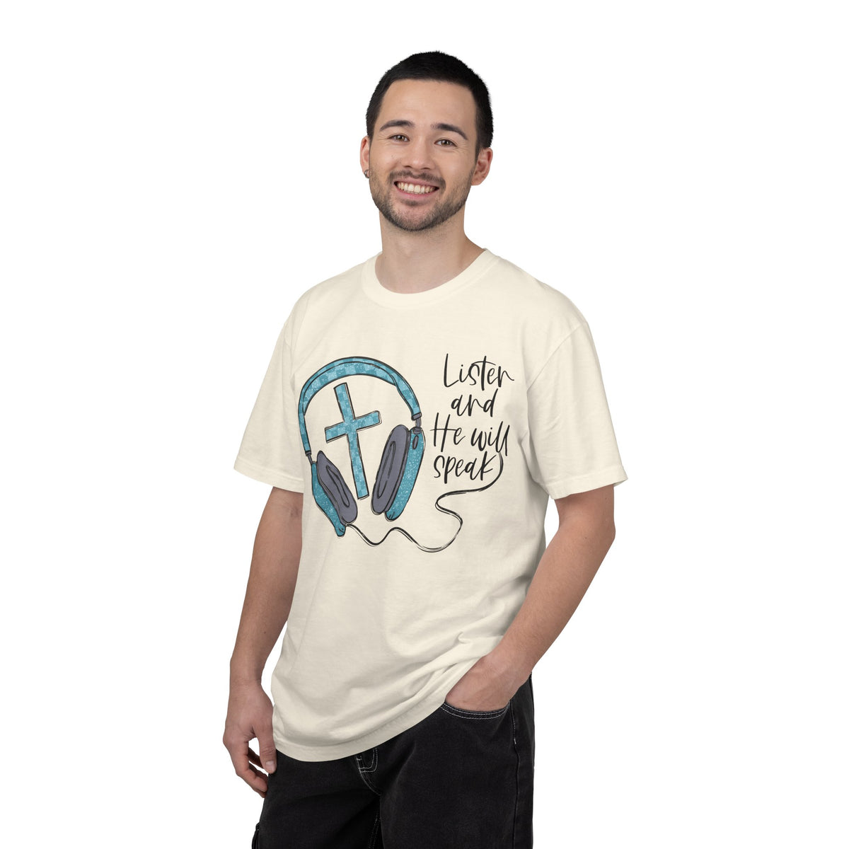 Christian Music Shirt, Faith T-Shirt, Worship Music Tee, Cross Headphones Shirt, Christian Gift for Women, Praise Team Shirt