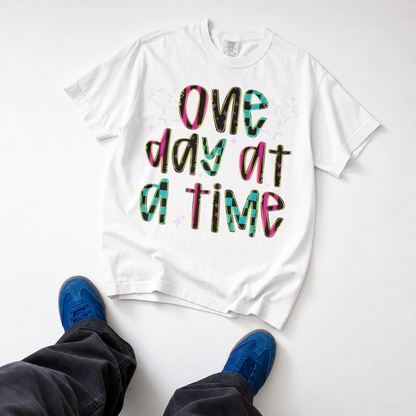 One Day at a Time Shirt, Encouragement T-Shirt, Positive Message Tee, Christian Shirt for Women, Retro Graphic Tee, Inspirational Gift