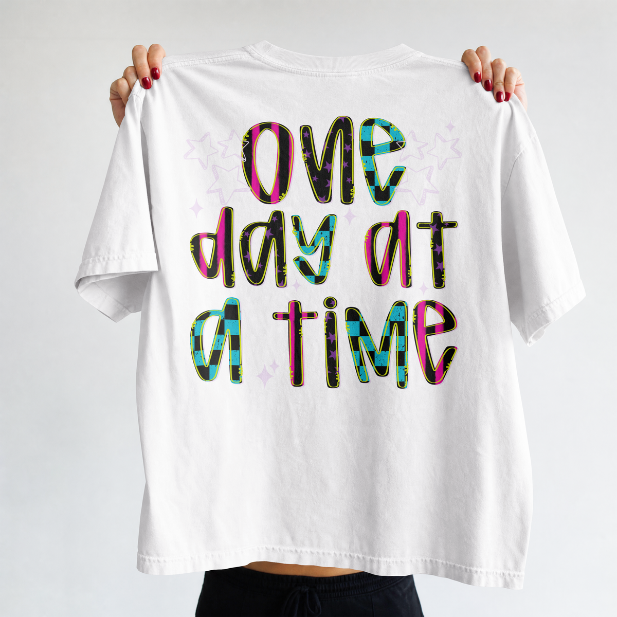 One Day at a Time Shirt, Encouragement T-Shirt, Positive Message Tee, Christian Shirt for Women, Retro Graphic Tee, Inspirational Gift
