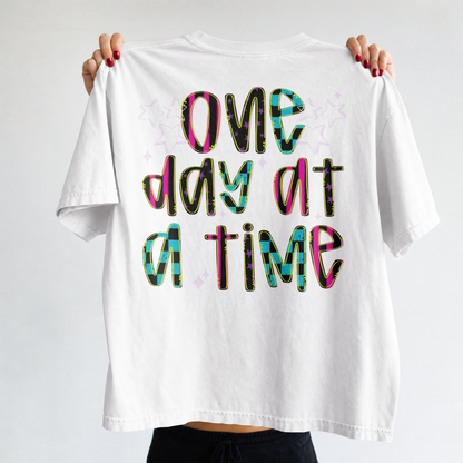 One Day at a Time Shirt, Encouragement T-Shirt, Positive Message Tee, Christian Shirt for Women, Retro Graphic Tee, Inspirational Gift
