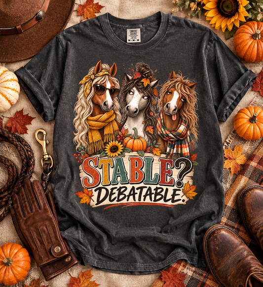 Stable Debatable Shirt, Funny Horse Shirt, Horse Lover Gift, Equestrian T-Shirt, Fall Horse Shirt, Horse Mom Tee, Barn Life Shirt