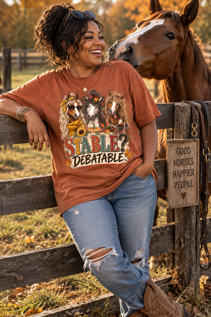 Stable Debatable Shirt, Funny Horse Shirt, Horse Lover Gift, Equestrian T-Shirt, Fall Horse Shirt, Horse Mom Tee, Barn Life Shirt