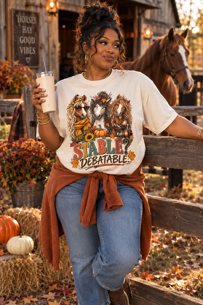 Stable Debatable Shirt, Funny Horse Shirt, Horse Lover Gift, Equestrian T-Shirt, Fall Horse Shirt, Horse Mom Tee, Barn Life Shirt