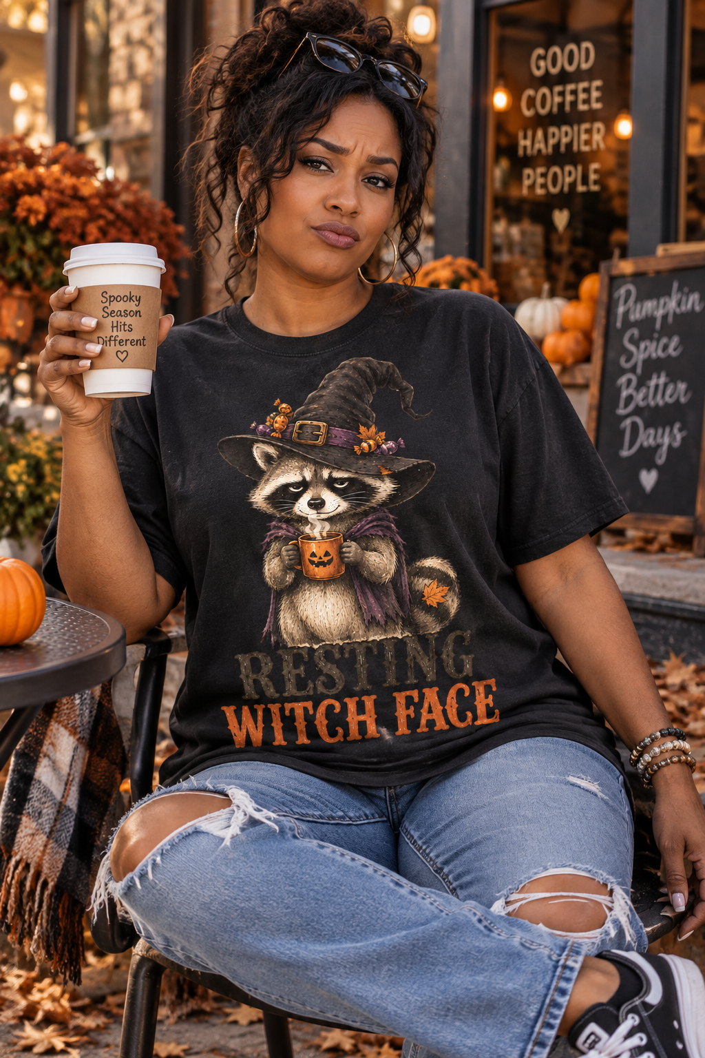 Resting Witch Face Shirt, Funny Halloween Shirt, Raccoon Halloween Tee, Trash Panda Shirt, Funny Fall Shirt, Raccoon Lover Gift