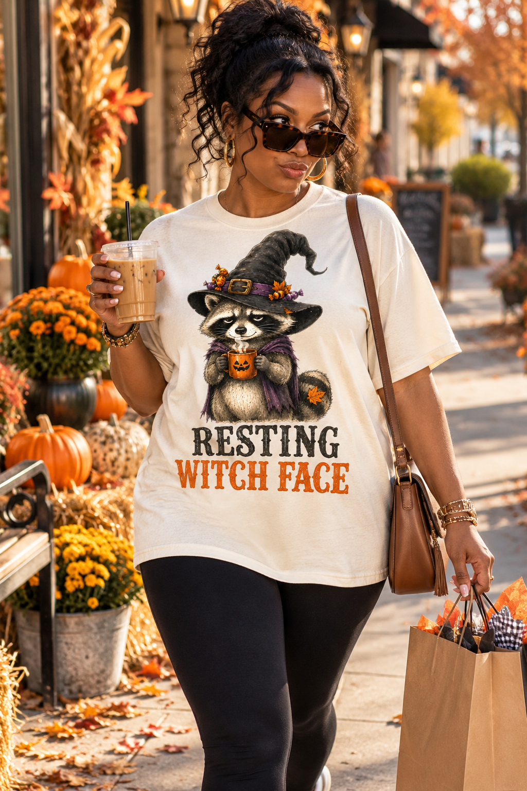Resting Witch Face Shirt, Funny Halloween Shirt, Raccoon Halloween Tee, Trash Panda Shirt, Funny Fall Shirt, Raccoon Lover Gift