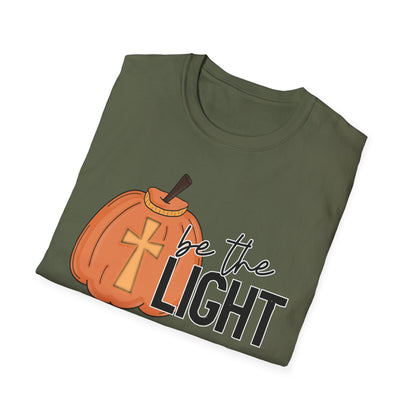 Be the Light Pumpkin T-Shirt | Fall Aesthetic Tee, Unisex Apparel, Halloween Gift, Religious T-Shirt, Everyday Comfort Wear