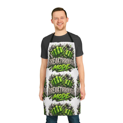 Breakthrough Mode Apron — Green Fist Graphic Kitchen Apron