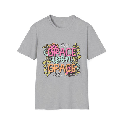 Grace Upon Grace T-Shirt | Fall Aesthetic Tee, Unisex Apparel, Christian Gift, Religious T-Shirt, Everyday Comfort Wear