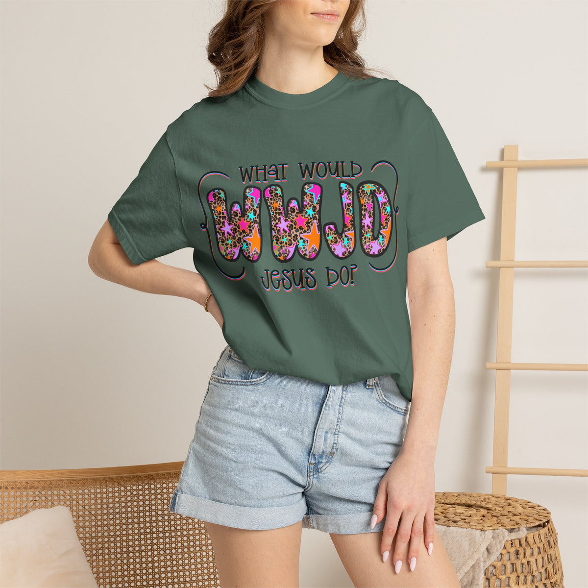 WWJD Shirt, What Would Jesus Do Shirt, Christian T-Shirt for Women, Retro Christian Tee, Leopard Print Faith Shirt, Christian Gift