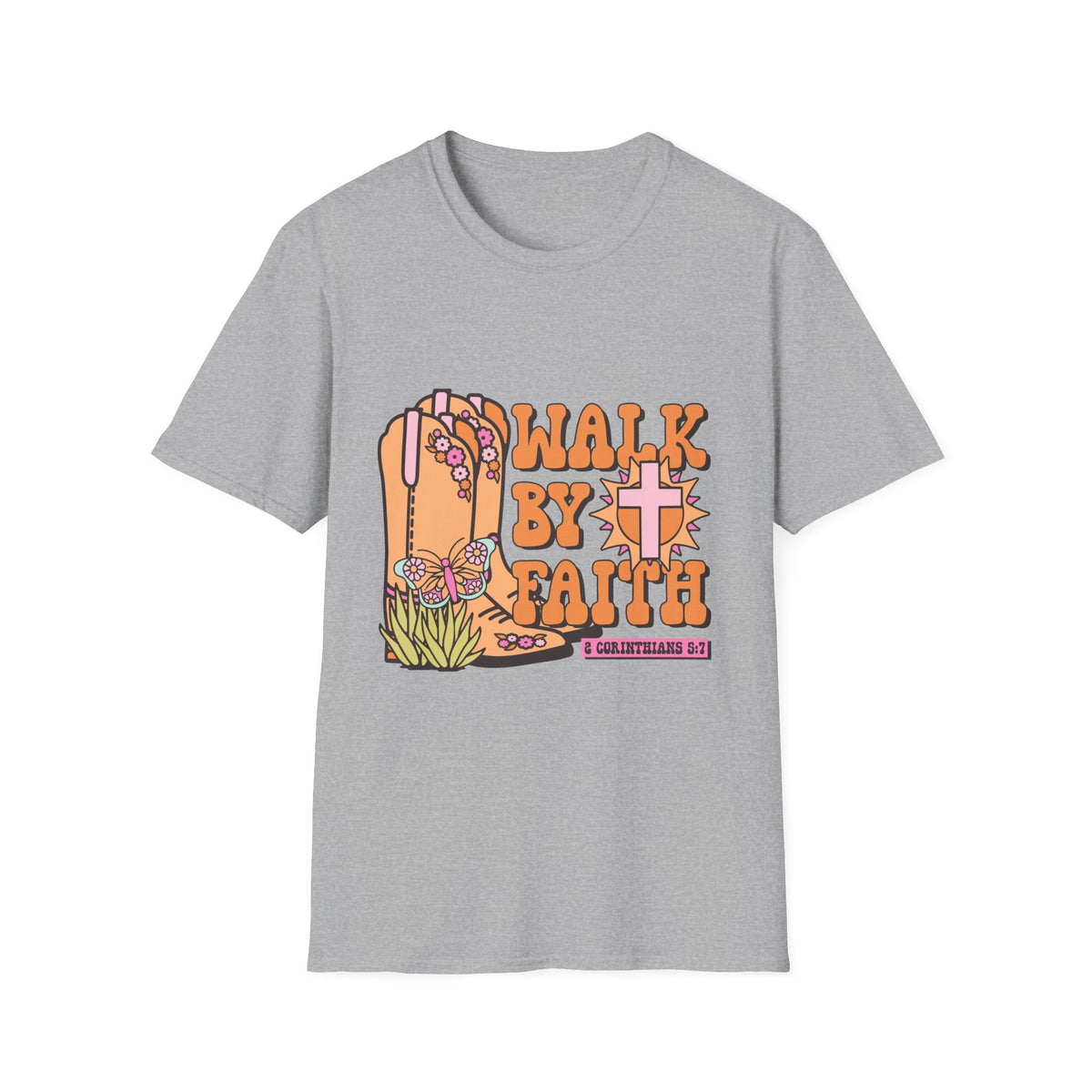 Walk By Faith T-Shirt | Fall Aesthetic Tee, Unisex Apparel, Halloween Gift, Religious T-Shirt, Everyday Comfort Wear