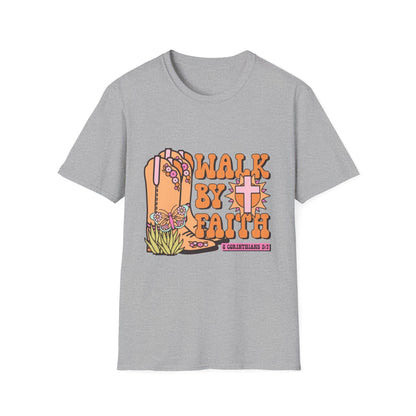 Walk By Faith T-Shirt | Fall Aesthetic Tee, Unisex Apparel, Halloween Gift, Religious T-Shirt, Everyday Comfort Wear