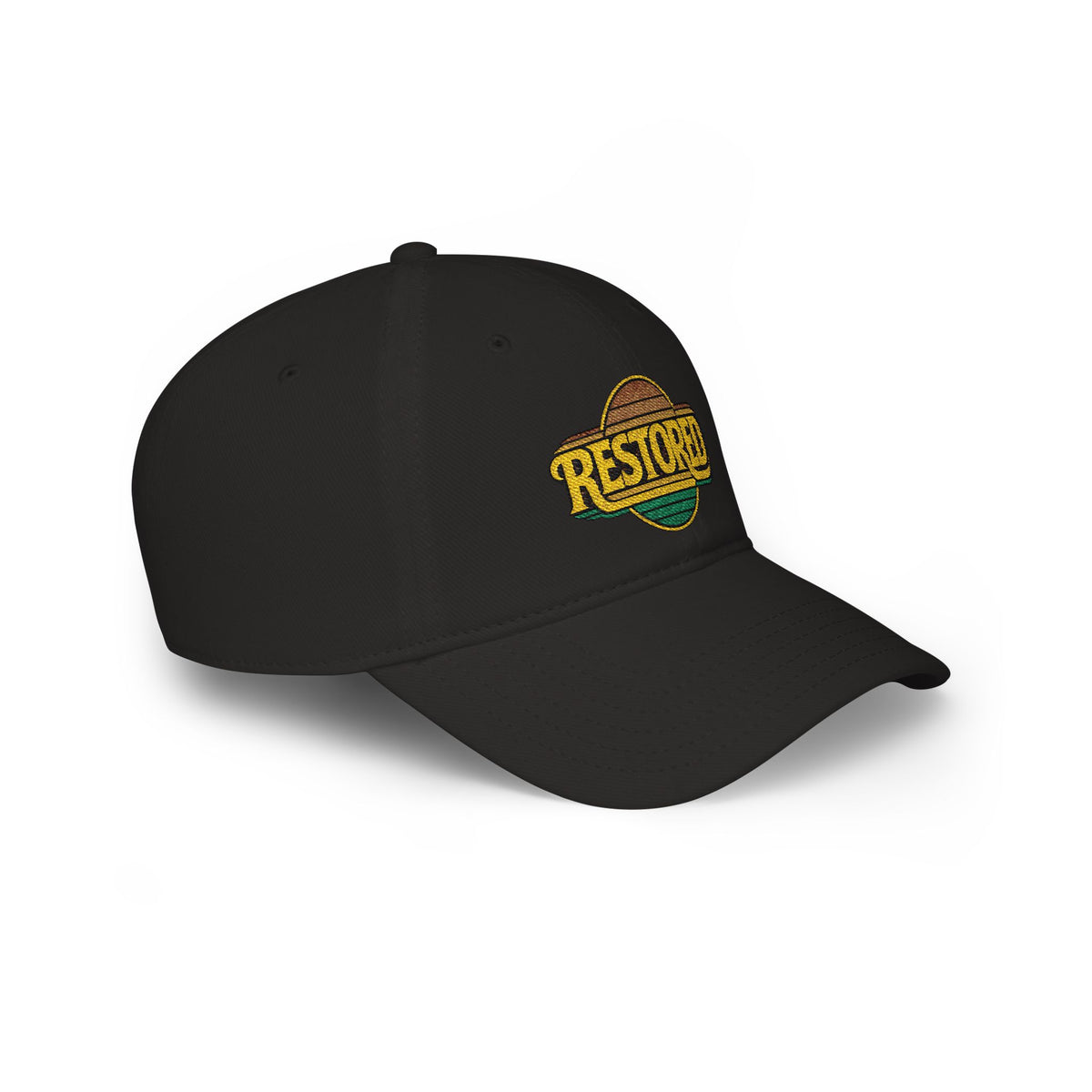 Restored Embroidered Baseball Cap - Vintage Design