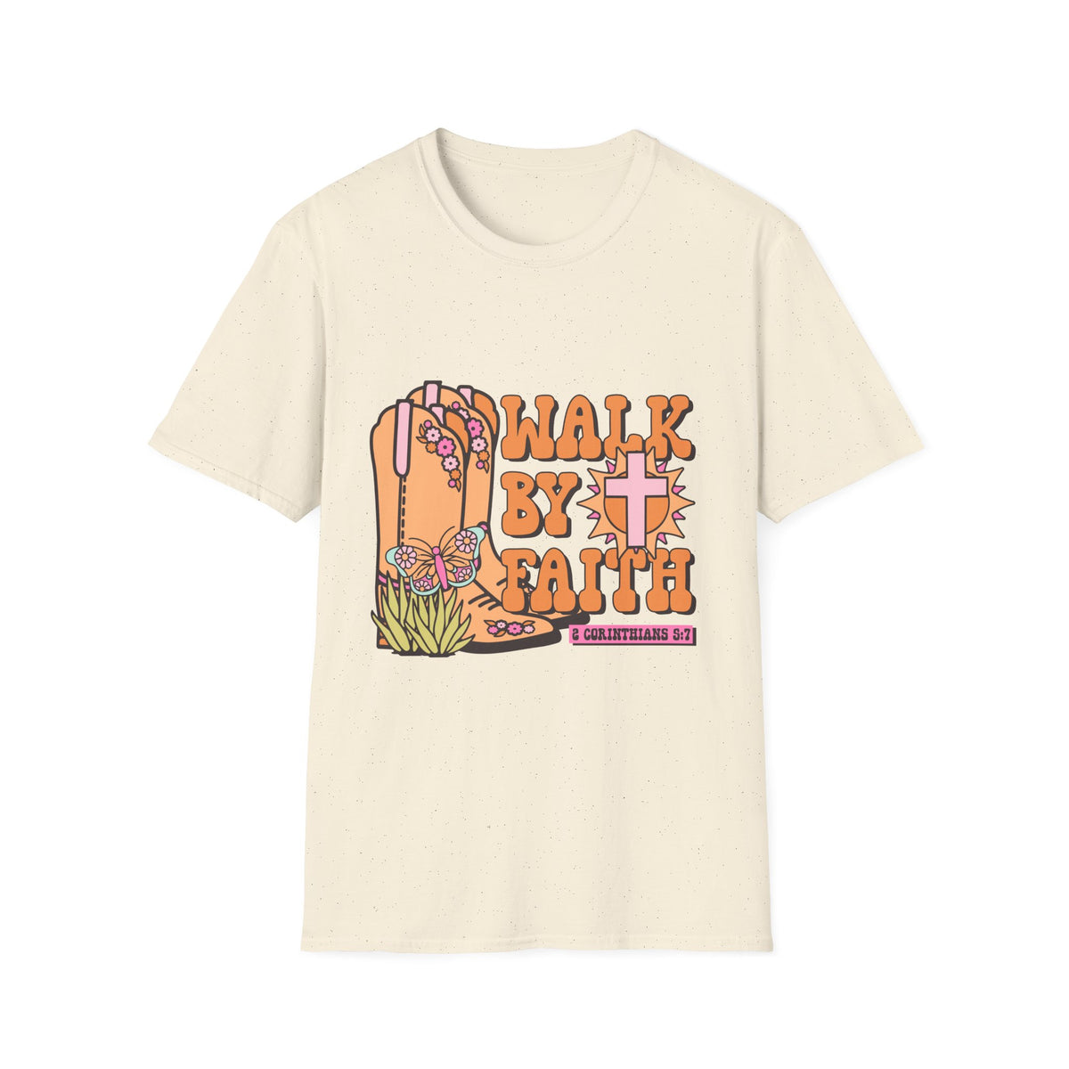 Walk By Faith T-Shirt | Fall Aesthetic Tee, Unisex Apparel, Halloween Gift, Religious T-Shirt, Everyday Comfort Wear