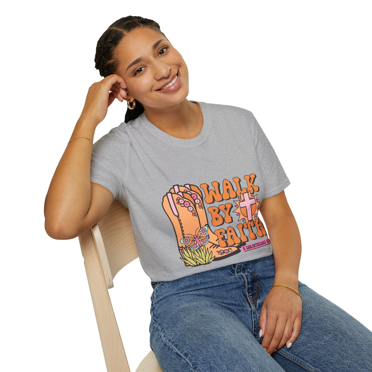 Walk By Faith T-Shirt | Fall Aesthetic Tee, Unisex Apparel, Halloween Gift, Religious T-Shirt, Everyday Comfort Wear