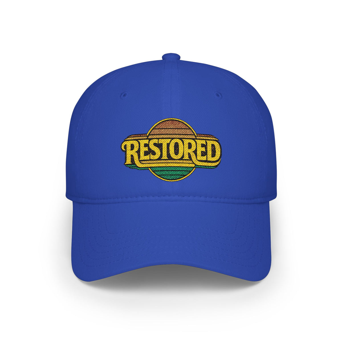 Restored Embroidered Baseball Cap - Vintage Design