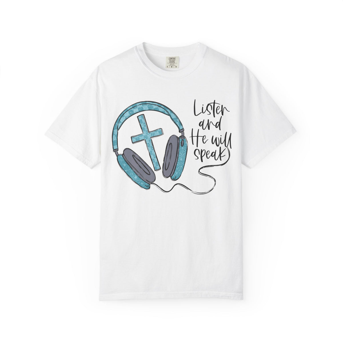 Christian Music Shirt, Faith T-Shirt, Worship Music Tee, Cross Headphones Shirt, Christian Gift for Women, Praise Team Shirt