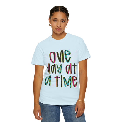 One Day at a Time Shirt, Encouragement T-Shirt, Positive Message Tee, Christian Shirt for Women, Retro Graphic Tee, Inspirational Gift