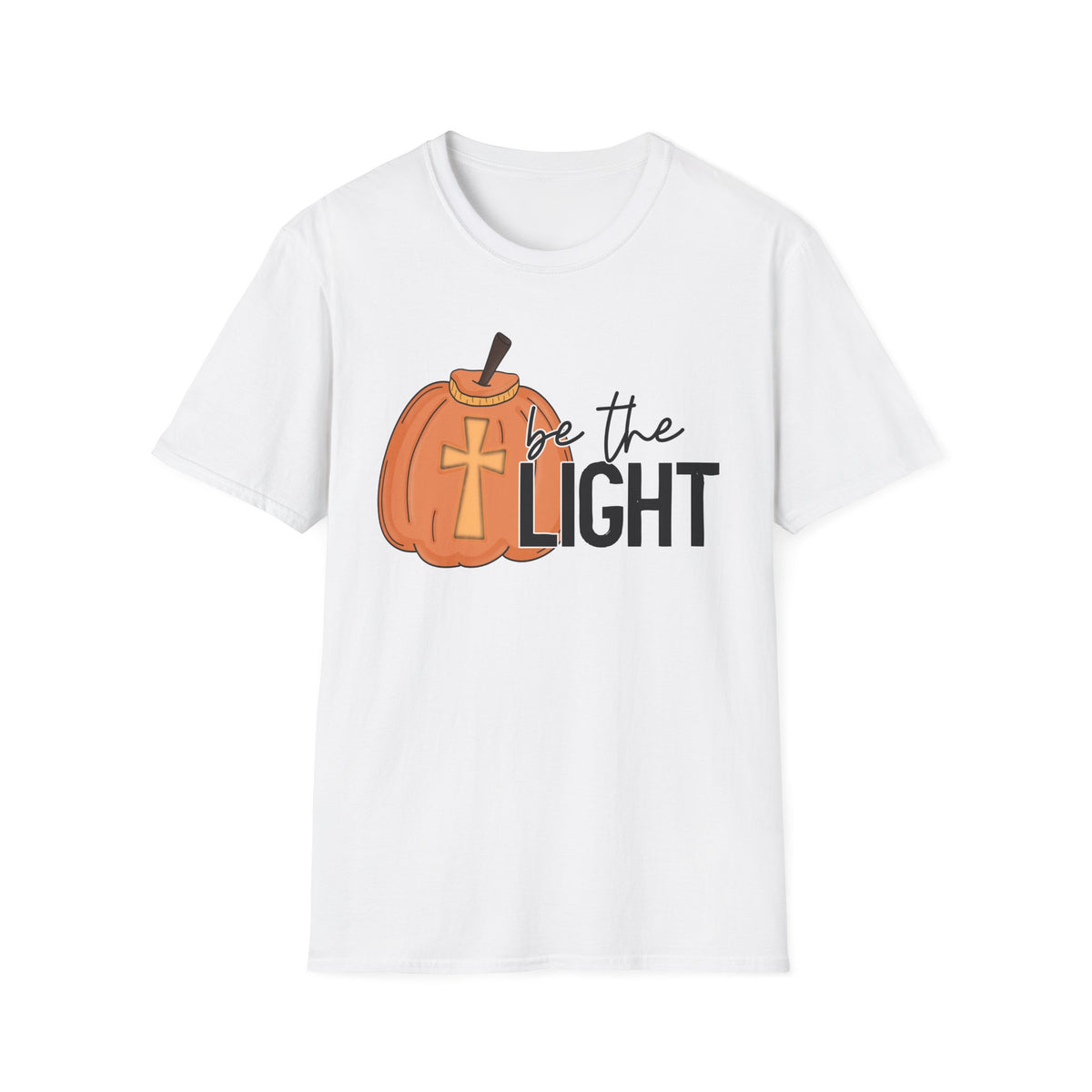 Be the Light Pumpkin T-Shirt | Fall Aesthetic Tee, Unisex Apparel, Halloween Gift, Religious T-Shirt, Everyday Comfort Wear