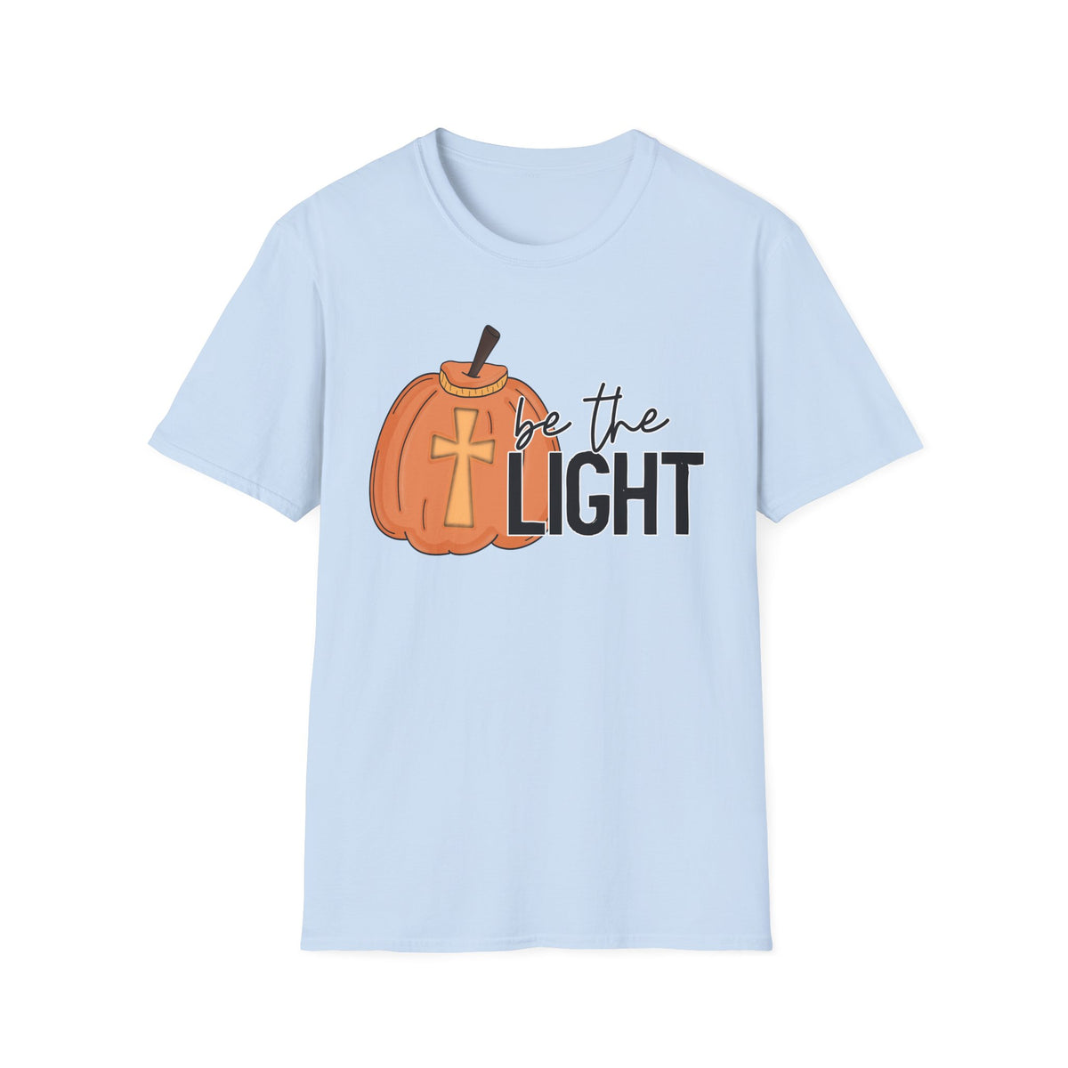 Be the Light Pumpkin T-Shirt | Fall Aesthetic Tee, Unisex Apparel, Halloween Gift, Religious T-Shirt, Everyday Comfort Wear