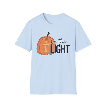 Be the Light Pumpkin T-Shirt | Fall Aesthetic Tee, Unisex Apparel, Halloween Gift, Religious T-Shirt, Everyday Comfort Wear