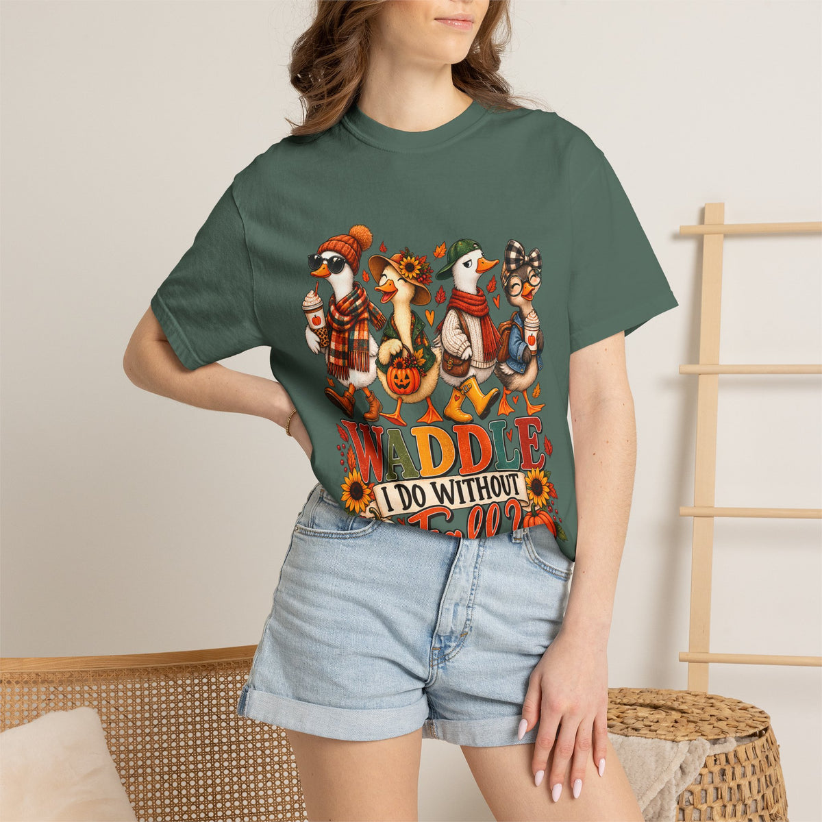 Funny Fall Duck Shirt, Waddle I Do Without Fall Tee, Cute Autumn Shirt, Pumpkin Spice T-Shirt, Duck Lover Gift, Fall Graphic Tee