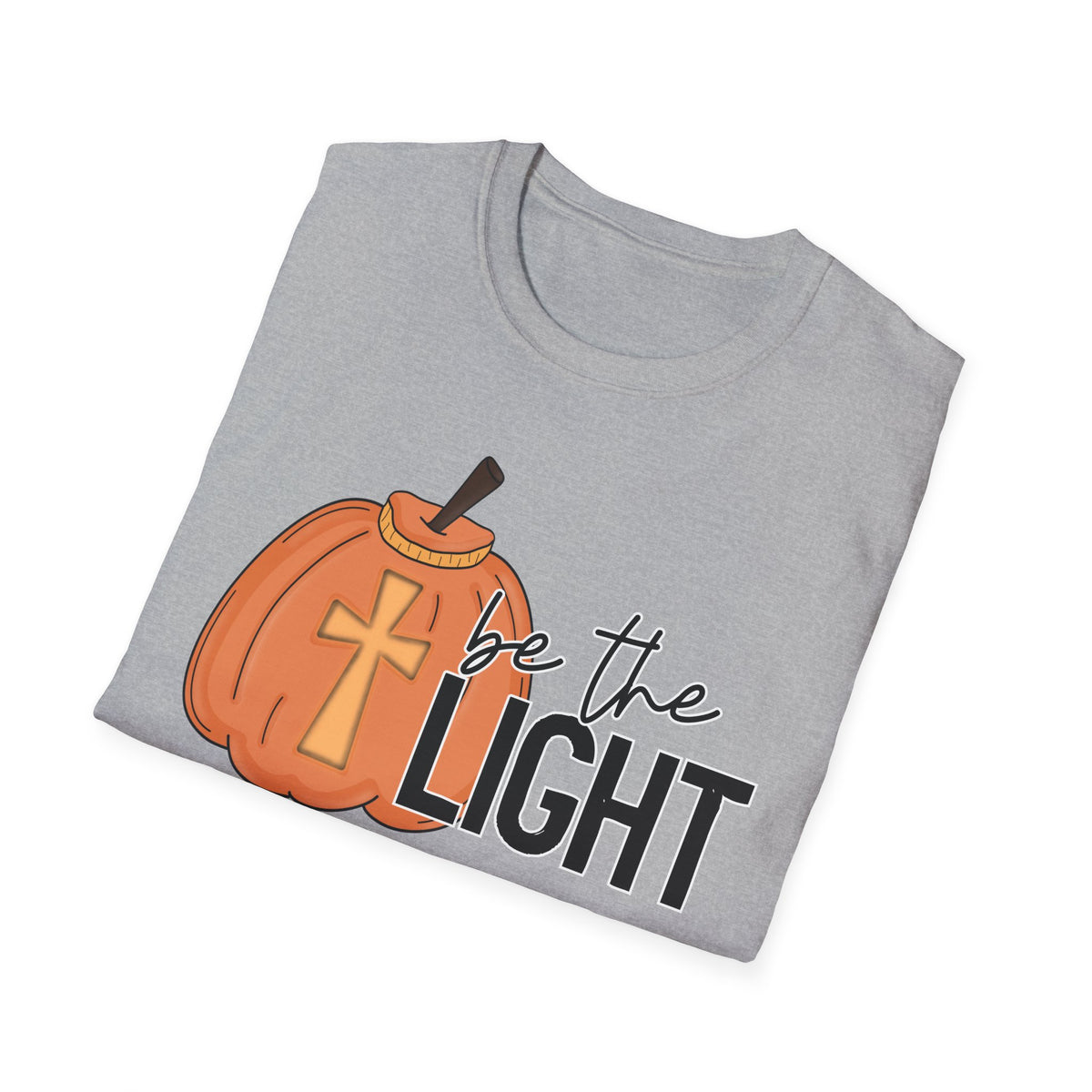 Be the Light Pumpkin T-Shirt | Fall Aesthetic Tee, Unisex Apparel, Halloween Gift, Religious T-Shirt, Everyday Comfort Wear