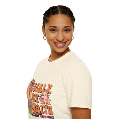 Walk By Faith T-Shirt | Fall Aesthetic Tee, Unisex Apparel, Halloween Gift, Religious T-Shirt, Everyday Comfort Wear
