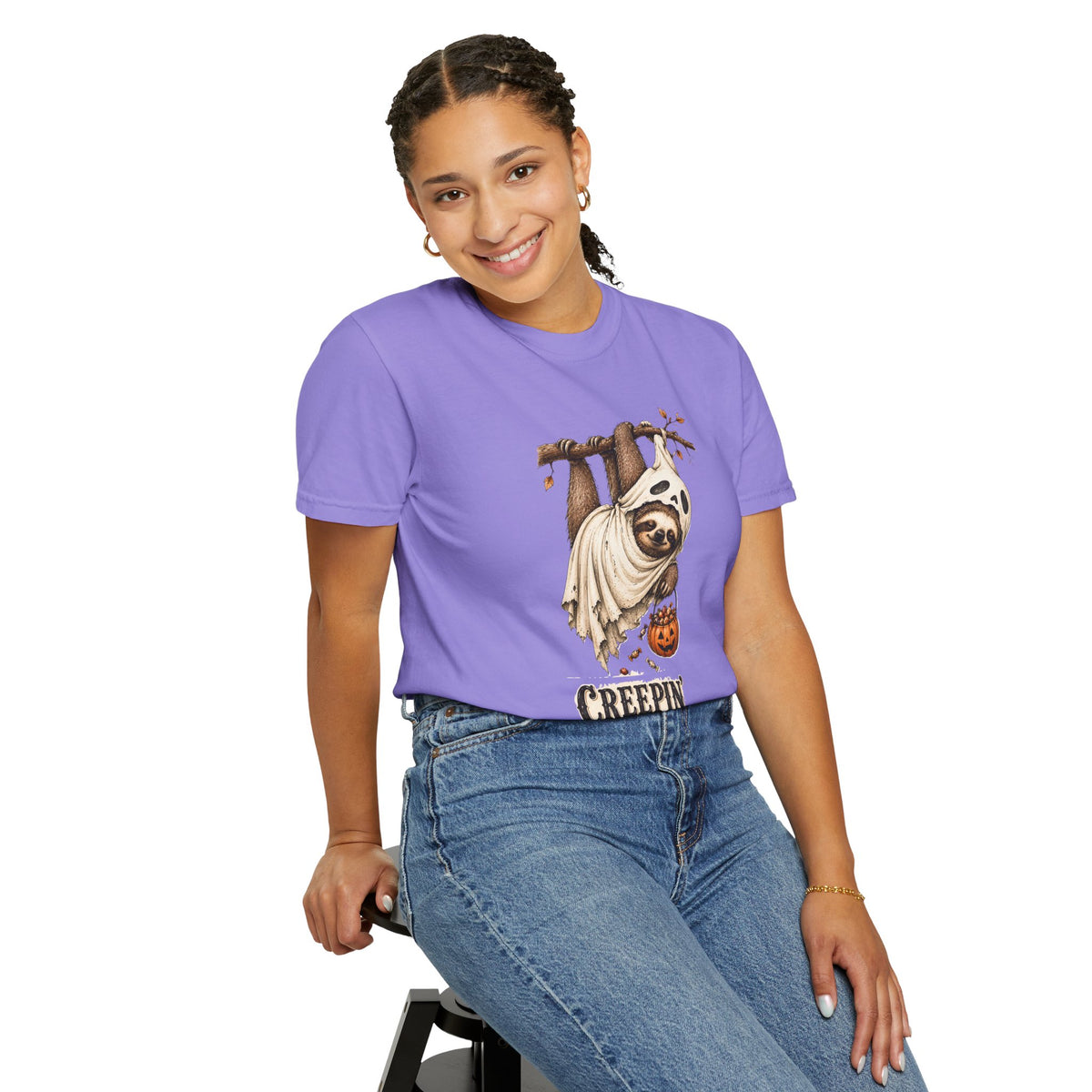 Creepin It Slow Shirt, Halloween Sloth Shirt, Funny Sloth T-Shirt, Cute Halloween Tee, Sloth Lover Gift, Spooky Season Shirt