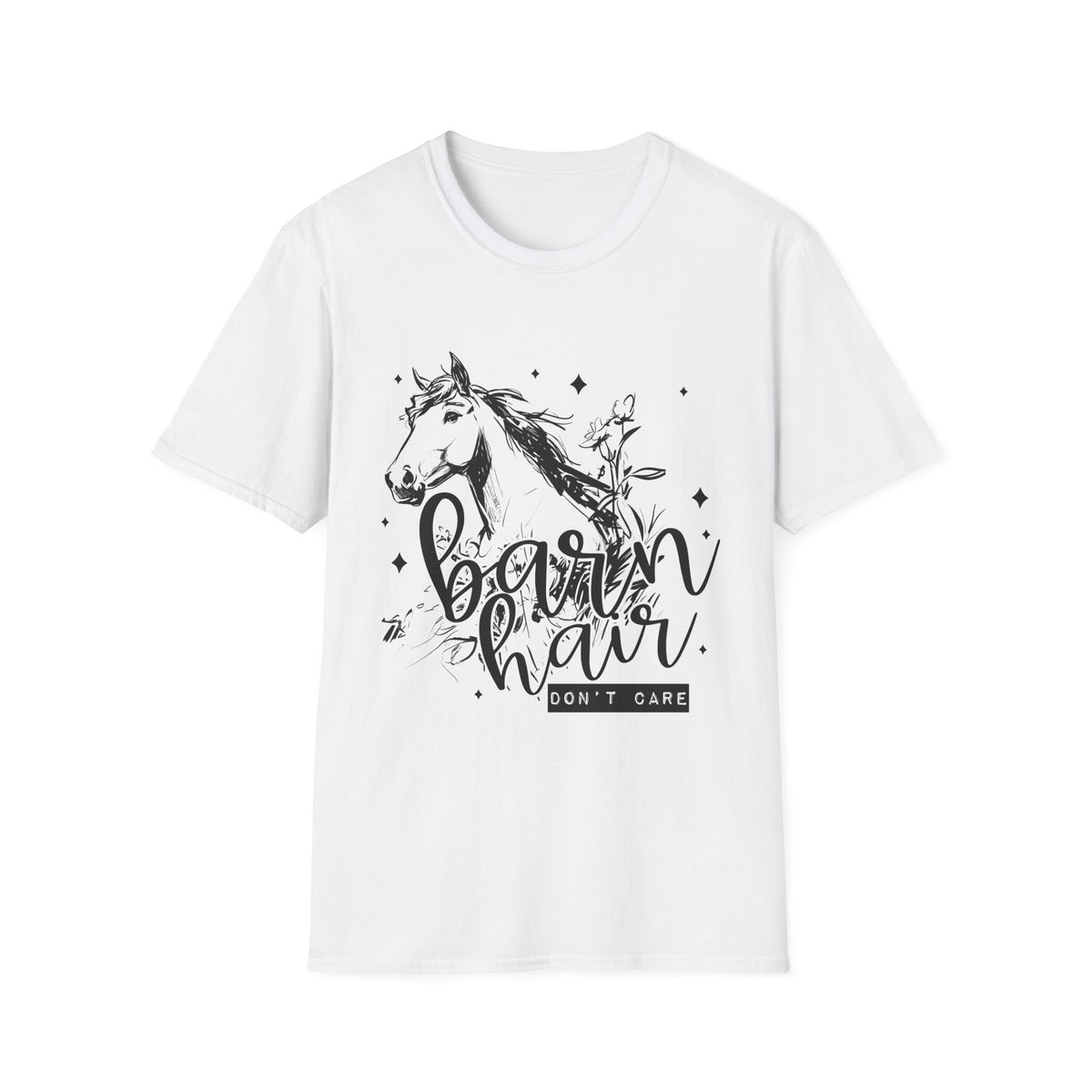 Barn Hair Don't Care Graphic Tee, Unisex Softstyle T-Shirt, Vintage Shirt, Casual Wear, Gift for Her, Cozy Style