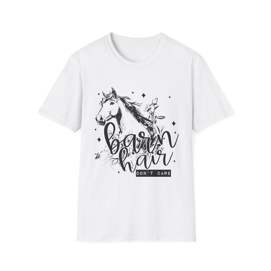 Barn Hair Don't Care Graphic Tee, Unisex Softstyle T-Shirt, Vintage Shirt, Casual Wear, Gift for Her, Cozy Style
