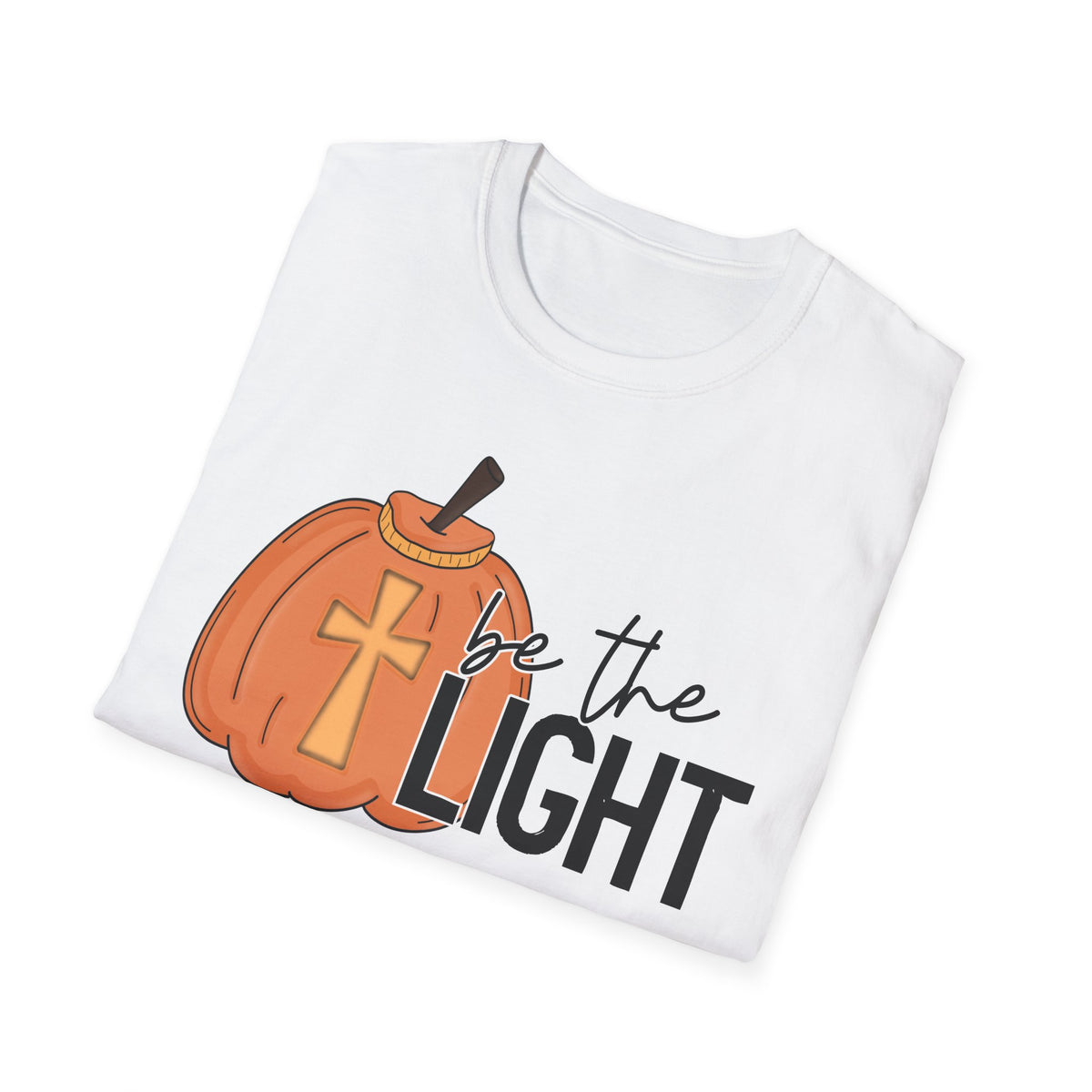 Be the Light Pumpkin T-Shirt | Fall Aesthetic Tee, Unisex Apparel, Halloween Gift, Religious T-Shirt, Everyday Comfort Wear
